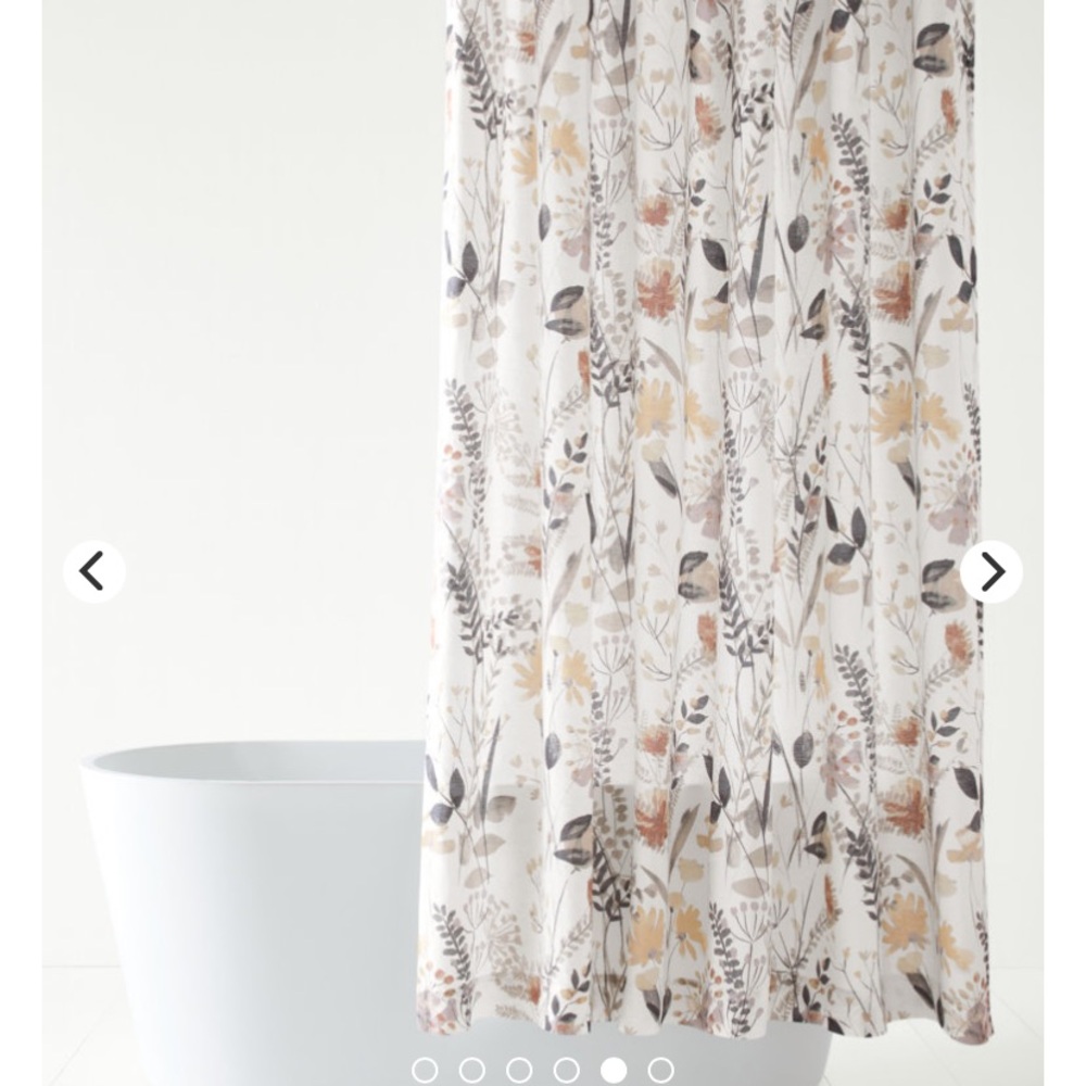 Garnet Hill wildflower relaxed linen shower curtain